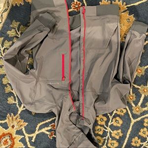 Simms fishing guide series grey and red waterproof jacket